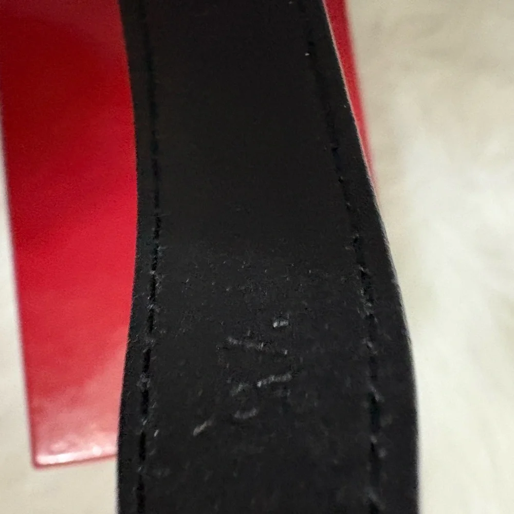 Salvatore Ferragamo black Leather Belt with Gold Buckle